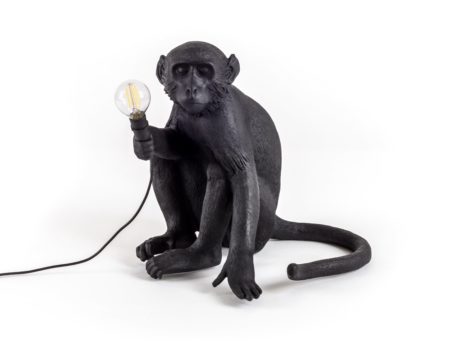 SELETTI MONKEY LAMP OUTDOOR SITTING ZWART