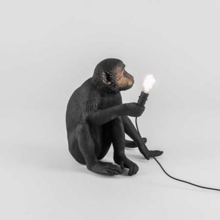 SELETTI MONKEY LAMP OUTDOOR SITTING ZWART - Afbeelding 5