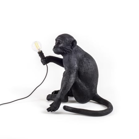 SELETTI MONKEY LAMP OUTDOOR SITTING ZWART - Afbeelding 2