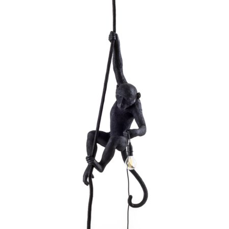 SELETTI MONKEY LAMP OUTDOOR AAN TOUW ZWART