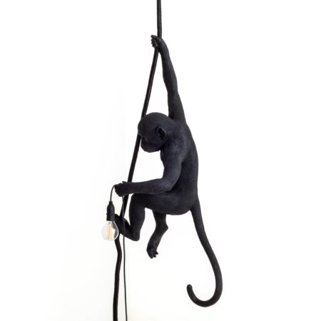 SELETTI MONKEY LAMP OUTDOOR AAN TOUW ZWART - Afbeelding 2