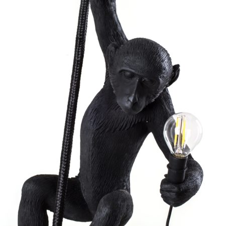 SELETTI MONKEY LAMP OUTDOOR AAN TOUW ZWART - Afbeelding 6