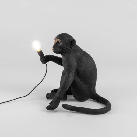 SELETTI MONKEY LAMP OUTDOOR SITTING ZWART - Afbeelding 4