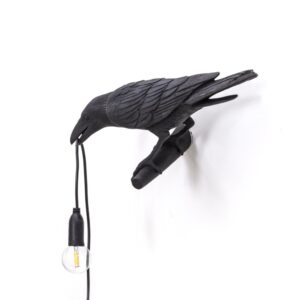 SELETTI BIRD WANDLAMP ZWART