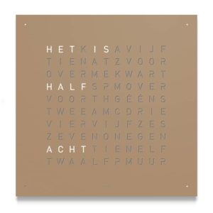 QLOCKTWO STAAL POEDER COATED HAZELNUT