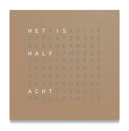QLOCKTWO STAAL POEDER COATED HAZELNUT