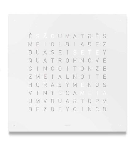 QLOCKTWO STAAL POEDER COATED WHITE PEPPER