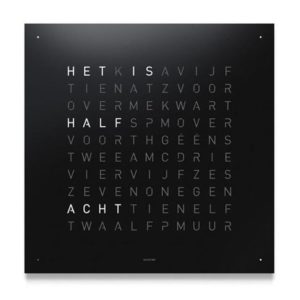QLOCKTWO STAAL POEDER COATED BLACK PEPPER
