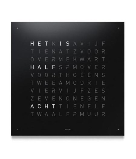 QLOCKTWO STAAL POEDER COATED BLACK PEPPER