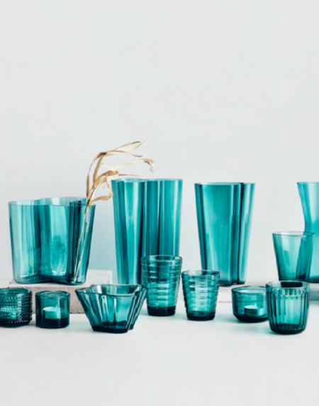 IITTALA AINO AALTO GLAS 22CL ZEEBLAUW - 2 stuks - Afbeelding 3