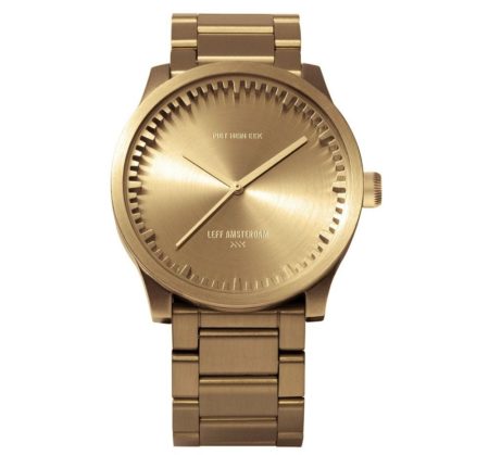 LEFF Amsterdam Tube Watch Goud Staal S42 Horloge