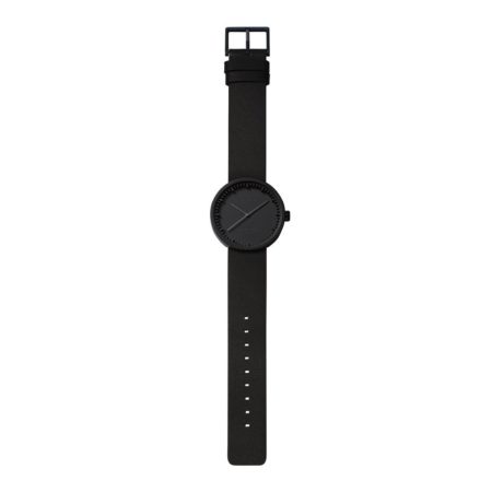 Leff Amsterdam Tube Watch D38 Zwart / Zwart Lederen Band Horloge - Afbeelding 4