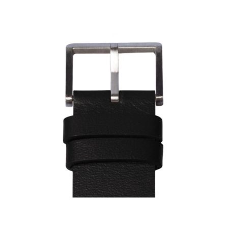 Leff Amsterdam Tube Watch D38 Staal / Zwart Lederen Band Horloge - Afbeelding 6