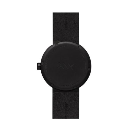 Leff Amsterdam Tube Watch D38 Zwart / Zwart Lederen Band Horloge - Afbeelding 5