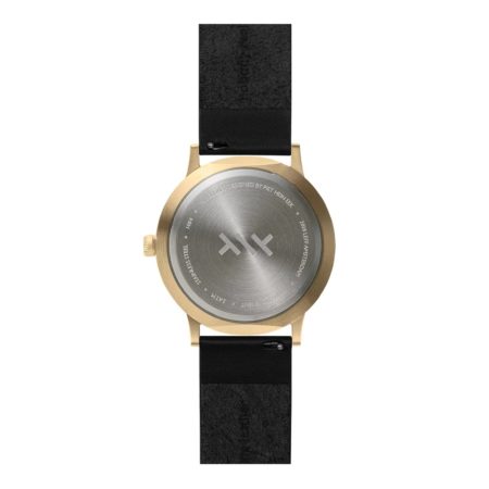 Leff Amsterdam Tube Watch T40 Goud / Zwart Lederen Band Horloge - Afbeelding 4