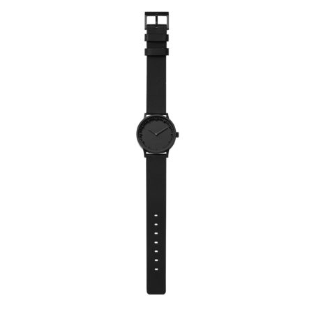 Leff Amsterdam Tube Watch T32 Zwart / Zwart Lederen Band Horloge - Afbeelding 2
