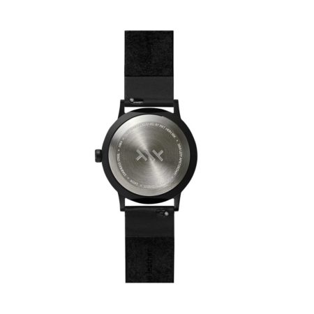 Leff Amsterdam Tube Watch T32 Zwart / Zwart Lederen Band Horloge - Afbeelding 3