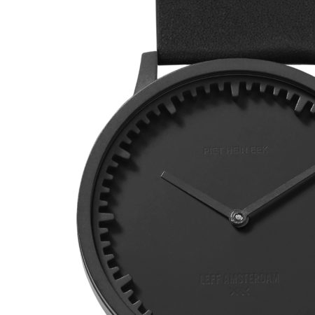 Leff Amsterdam Tube Watch T40 Zwart / Zwart Lederen Band Horloge - Afbeelding 2