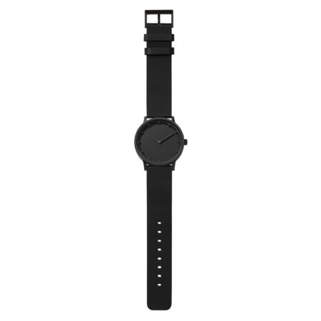 Leff Amsterdam Tube Watch T40 Zwart / Zwart Lederen Band Horloge - Afbeelding 3
