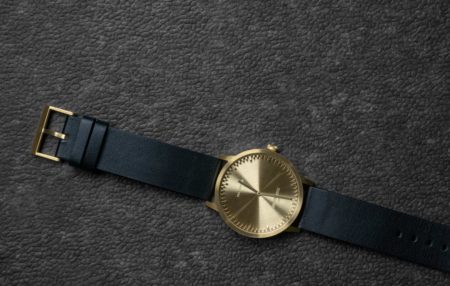 Leff Amsterdam Tube Watch T40 Goud / Zwart Lederen Band Horloge - Afbeelding 7