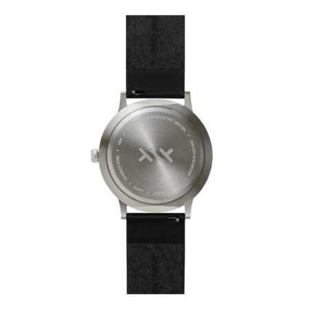 Leff Amsterdam Tube Watch T32 Staal / Zwart Lederen Band Horloge - Afbeelding 3