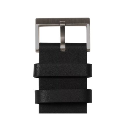 Leff Amsterdam Tube Watch T32 Staal / Zwart Lederen Band Horloge - Afbeelding 4