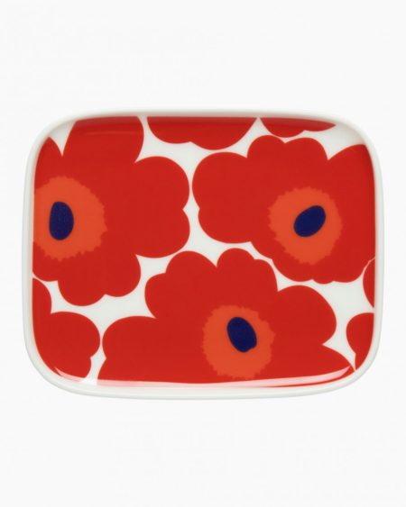 Marimekko Oiva Unikko bord 15x12 cm Rood