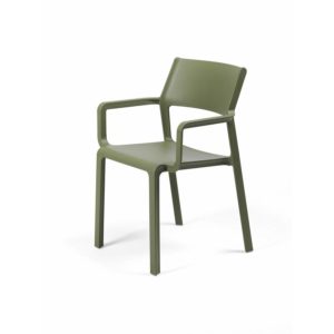 NARDI TRILL TUINSTOEL MET ARMLEUNING AGAVE GROEN