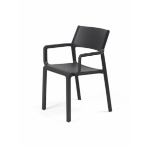 NARDI TRILL TUINSTOEL MET ARMLEUNING ANTRACIET