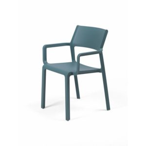 NARDI TRILL TUINSTOEL MET ARMLEUNING PETROL BLAUW