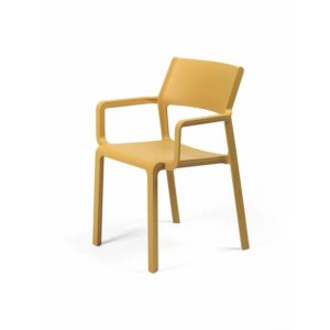 NARDI TRILL TUINSTOEL MET ARMLEUNING MOSTERD GEEL