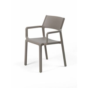 NARDI TRILL TUINSTOEL MET ARMLEUNING TAUPE