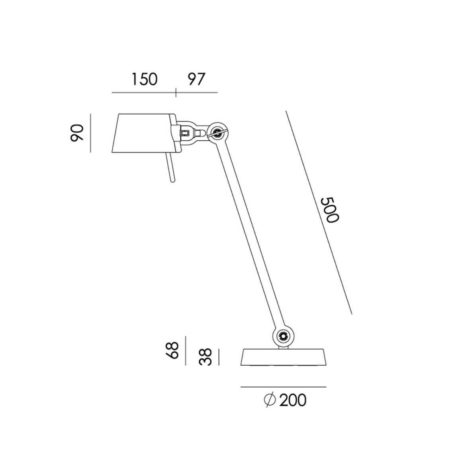 TONONE BOLT BUREAULAMP 1ARM FOOT DAYBREAK ROSE - Afbeelding 6