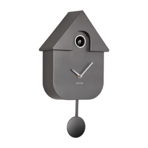 KARLSSON MODERN CUCKOO WANDKLOK ANTRACIET METALLIC