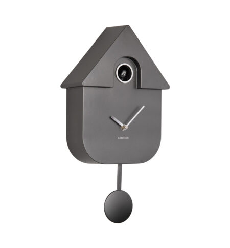 KARLSSON MODERN CUCKOO WANDKLOK ANTRACIET METALLIC