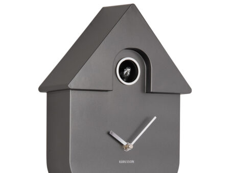 KARLSSON MODERN CUCKOO WANDKLOK ANTRACIET METALLIC - Afbeelding 4
