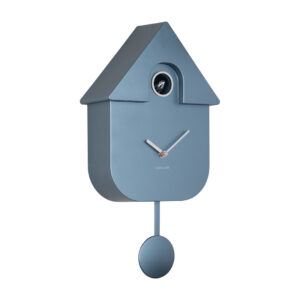 KARLSSON MODERN CUCKOO WANDKLOK BLAUW METALLIC