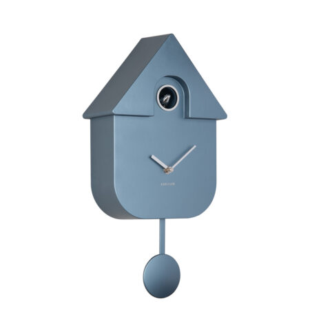 KARLSSON MODERN CUCKOO WANDKLOK BLAUW METALLIC