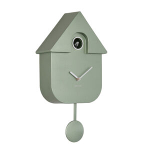 KARLSSON MODERN CUCKOO WANDKLOK GROEN METALLIC